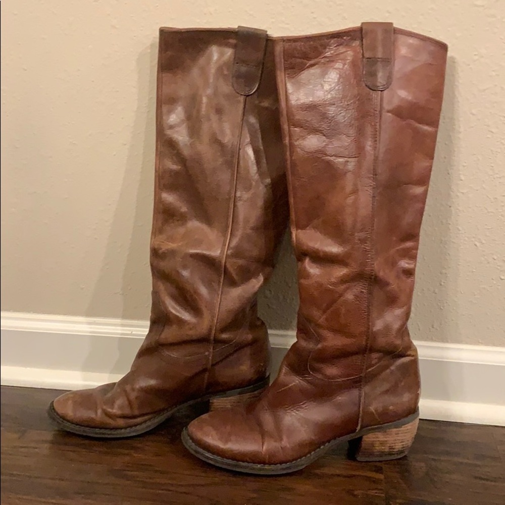 Brown Gianni Bini Leather Riding Boots